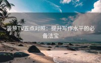 菠萝TV五点对照:提升写作水平的必备法宝