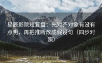 星辰影院短复盘：先对齐对象有没有点明，再把推断改成假设句（四步对照）